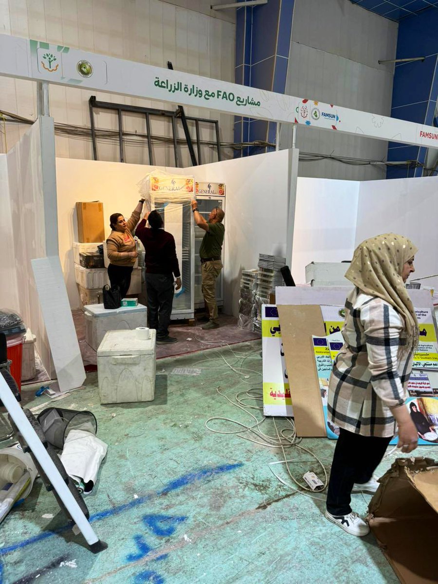 🐄🥛🌟 Thrilled to announce from Baghdad Agr Int Fair! 
Maryam &amp; Huda, beneficiaries trained under the <a href="/FAO/">Food and Agriculture Organization</a>-<a href="/EUinIraq/">EU in Iraq 🇪🇺🇮🇶</a> project in Nineveh &amp; the south with MoA support, are gearing up to showcase their excellent dairy products at the <a href="/FAOIraq/">FAO Iraq</a>-MoA dairy stand.