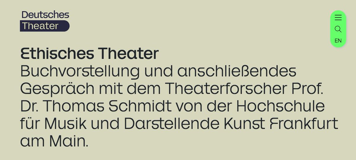 28.4. - 16:00, Deutsches Theater Berlin, 
Release und Buchvorstellung: Ethisches Theater.