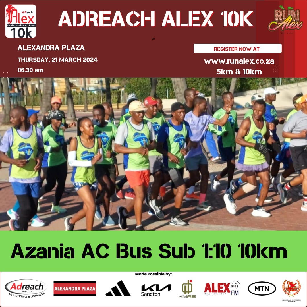 Our family is a circle of strength, there's simply nothing like it.

Sub 1:10 Bus 
Catch  @AzaniaAC at #AdreachAlex10K on the 21st of March 2024 
Azania Athletics Club 

secure.onreg.com/onreg2/front/s… to register