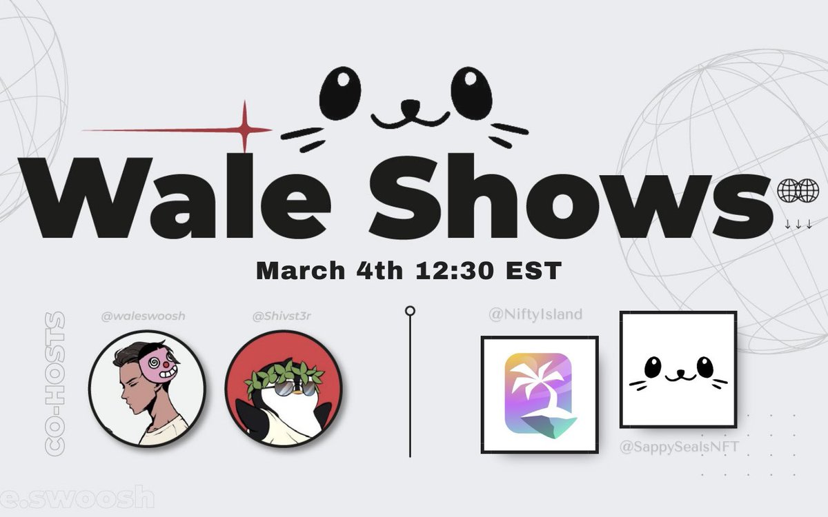 Join us tomorrow for a live stream with <a href="/Nifty_Island/">Nifty Island 🏝</a> and <a href="/SappySealsNFT/">Sappy Seals</a> as we announce the winners of our contest!

Set your reminders below 🫡