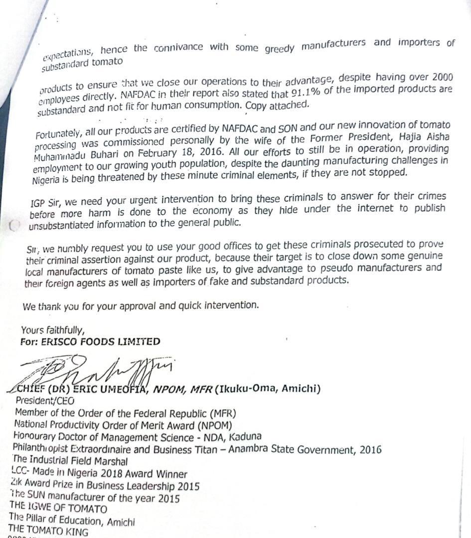 CHAPTER 1

 I told you guys that we will start from Eric Umeofia’s petition to the IG of Police to arrest Chioma! Today, we feast!

Please read this petition thoroughly and tell me what exactly you think Eric is holding Chioma for!!

Is it still about his sugary tomatoes or a