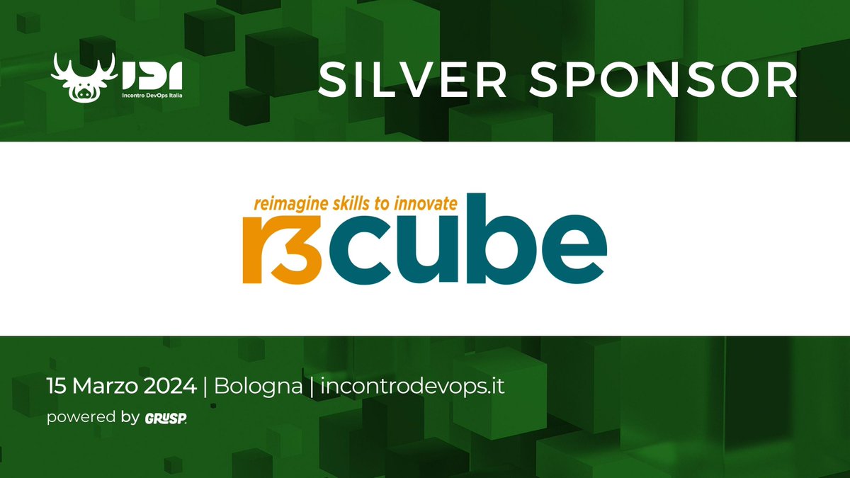 Grazie al nostro silver sponsor <a href="/r3recube/">recube</a>.
Recube stimola l'innovazione digitale ispirando le menti creative nel generare grandi idee.

Ci vediamo a Bologna il 15 marzo per #IDI24
🎟️incontrodevops.it