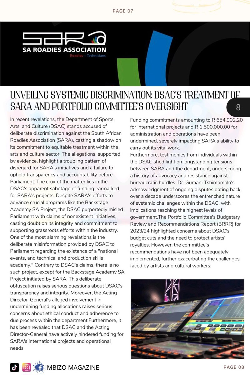 nyathelaf's tweet photo. Minister @zizikodwa and senior civil servants @SportArtsCultur should stop ubusing power and depriving the african child access to technical "live technology" skills and opportunities. @MafuNoncedo @PresidencyZA @ParliamentofRSA @PublicProtector 
@PMashatile @CyrilRamaphosa https://t.co/ABKFGZ9oc5