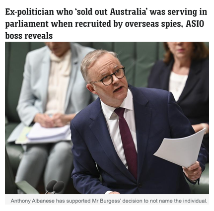 Andromedans's tweet image. Albo is the real traitor.
Who is Labor protecting?
Australians deserve to know who the traitor is.
Anthony Albanese has supported Mr Burgess’ decision to not name the individual.
news.com.au/national/break…
#auspol #ASIO #traitorsaus