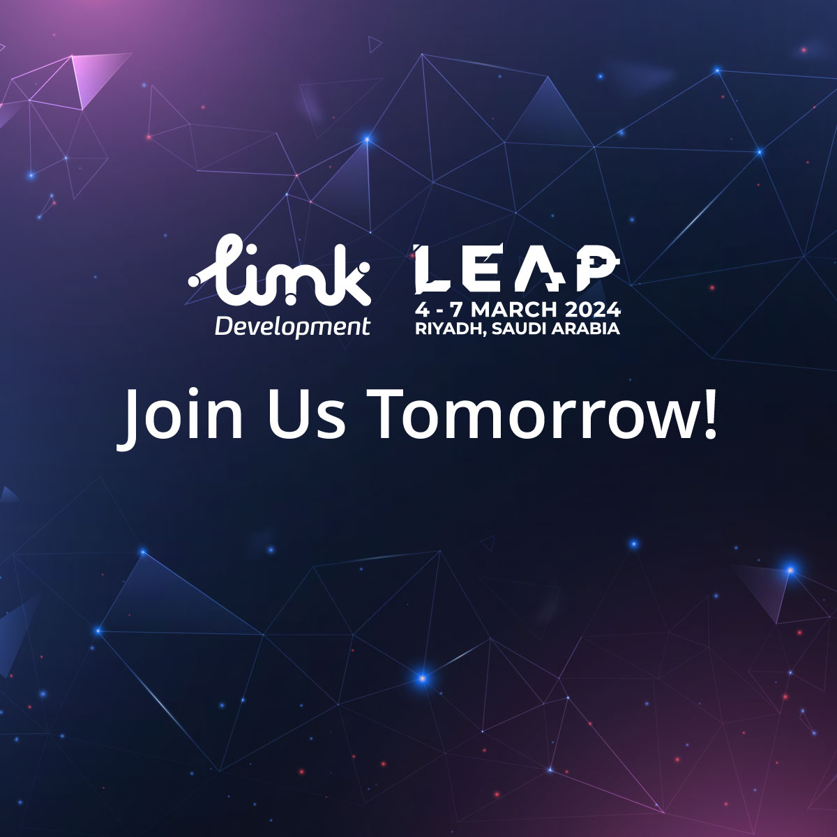 We're counting the hours until #LEAP24 begins tomorrow. Don't forget to visit us at Microsoft Hub H1-L30 and Liferay H1A-G50, where we'll showcase our AI-powered solutions and discuss the future of tech. Discover More: linkdevelopment.com/leap2024/ @Microsoft_Saudi #MicrosoftAI