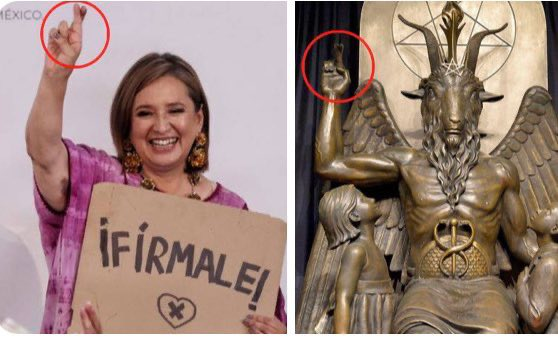 _JARGD_'s tweet photo. Circula el día de hoy esta foto de la señal de #XochitlNarcoSatanica 
NO VOTES POR SATÁNICOS. https://t.co/ALSMihy1cJ