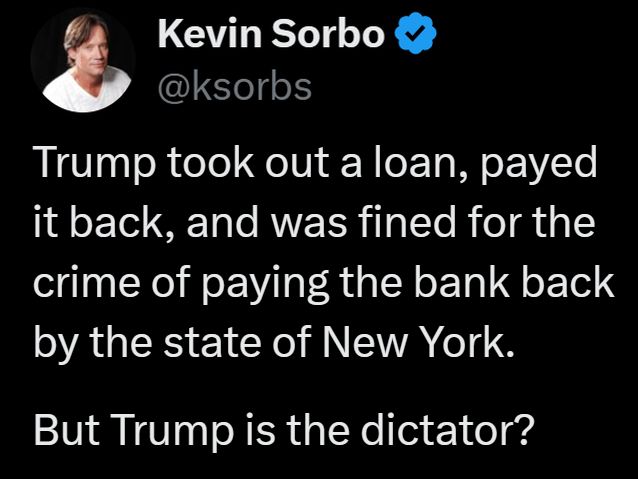 🚨 #PresidentBiden #Trump2024 🚨
#JudgeEngoron #Schiff 🤷🏻 🤷🏼‍♂️ 🤷🏽‍♀️

Donald Trump payed back a loan along with interest to a bank who approved his appraisal of the property that backed the loan. What a crime! 🙄 🤨 👇