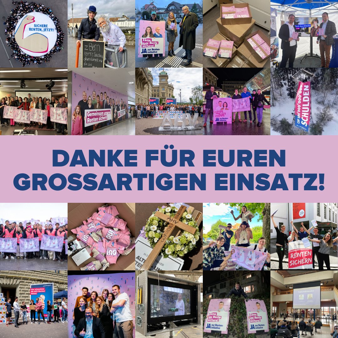 Danke für euren unglaublichen Einsatz! Wir geben nicht auf und setzen uns weiterhin für eine nachhaltige Sanierung unserer Altersvorsorge ein 💪 

#renteninitiative #ahv #altersvorsorge #rentensichern #ahvretten
