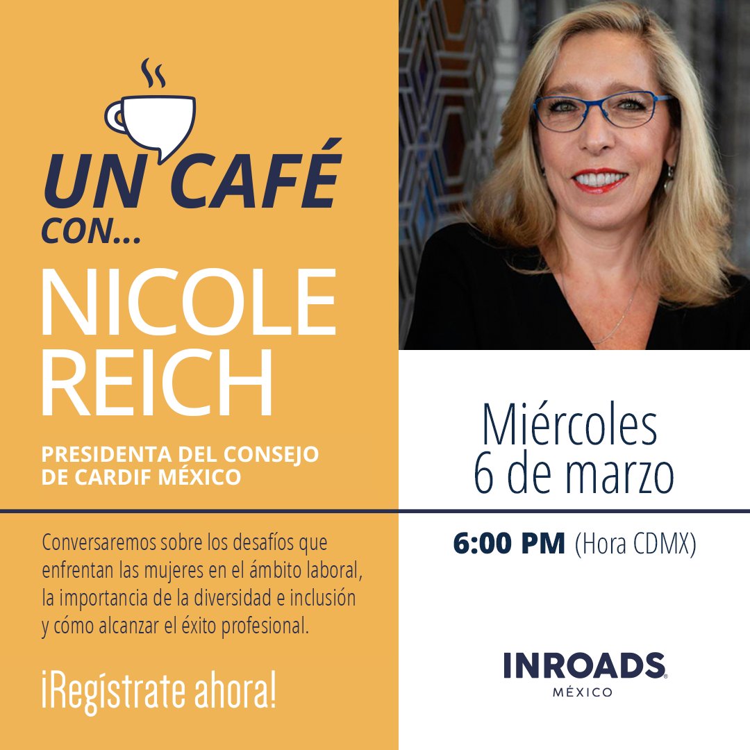 Te invitamos a disfrutar nuestras actividades especiales, incluyendo un encuentro exclusivo en nuestro Café con Nicole Reich, Presidenta del Consejo de Cardif México. 👏  
📅 6 de marzo 
⏰ 6:00 pm (Hora CDMX) 
📍Registro en: tfaforms.com/5113095