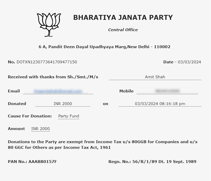 AmitShah's tweet photo. Every person's support is crucial to building a Viksit Bharat. Under the leadership of Modi Ji, the BJP has been working towards making Bharat a developed nation.  

Let us all stand shoulder-to-shoulder and make the #DonationForNationBuilding a nationwide campaign using the NaMo App.
https://t.co/sDaZFfJ8zv