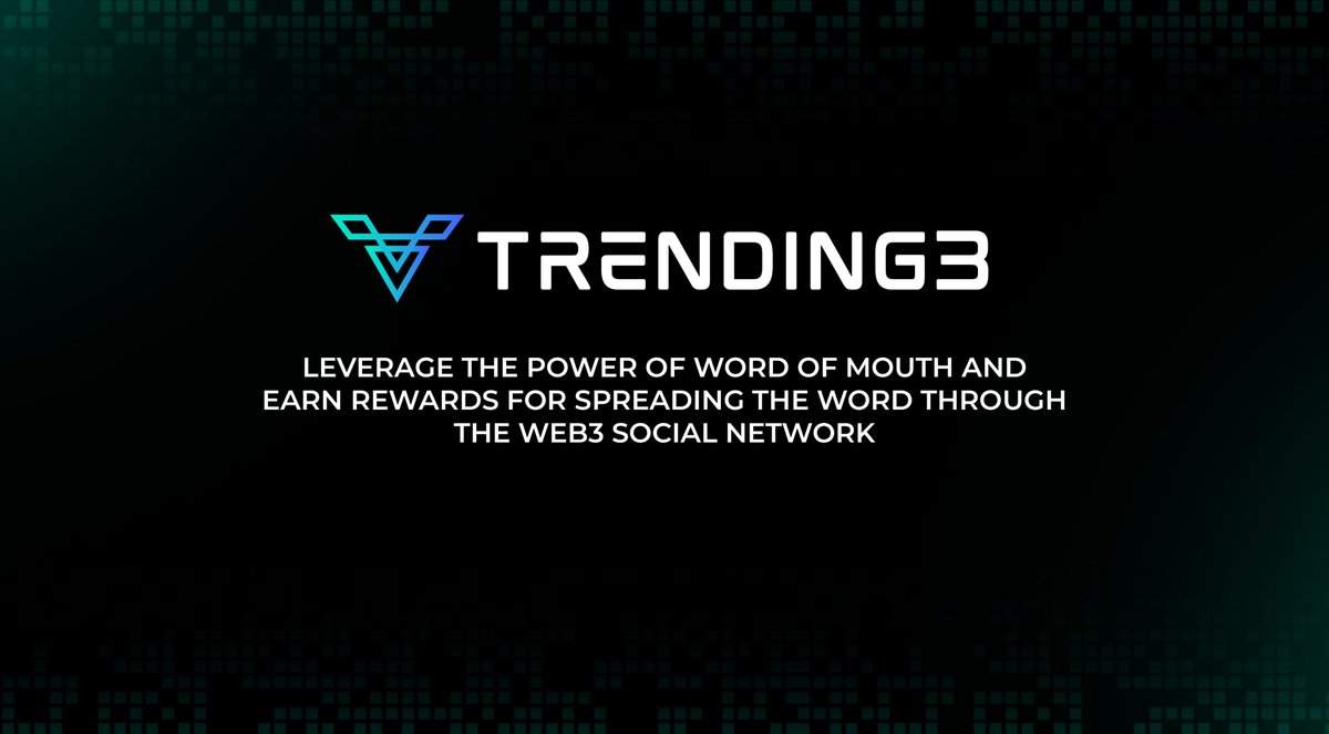 Trending3_US's tweet photo. π₯ A bright week ahead of the top #SocialFi project #Trending3.
π Leverage the power of word of mouth and earn rewards for spreading the word through the Web3 social network.
Let's make waves together and take our project to the next level! https://t.co/CHdsfr3ayO