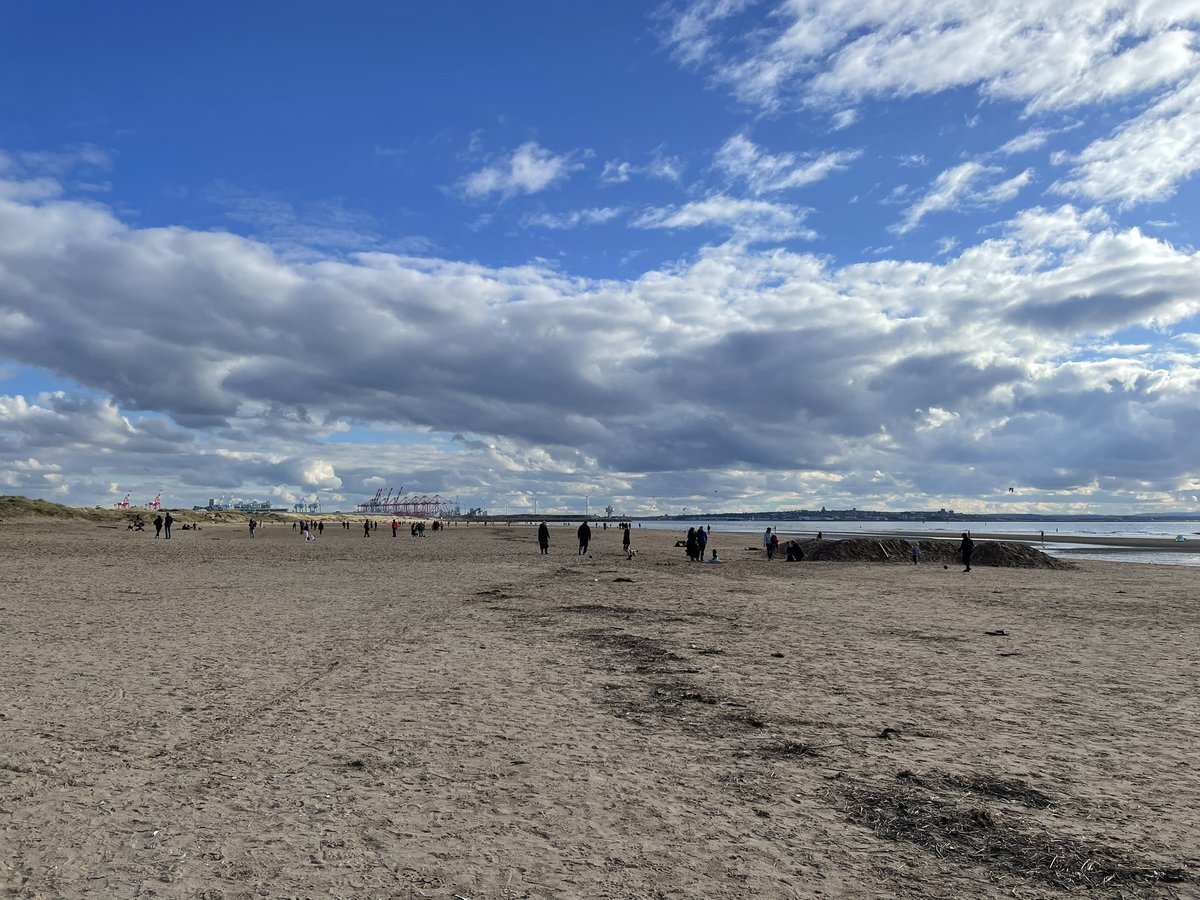 A great day for a stroll along Crosby beach - good for the soul! @IronMenCrosby