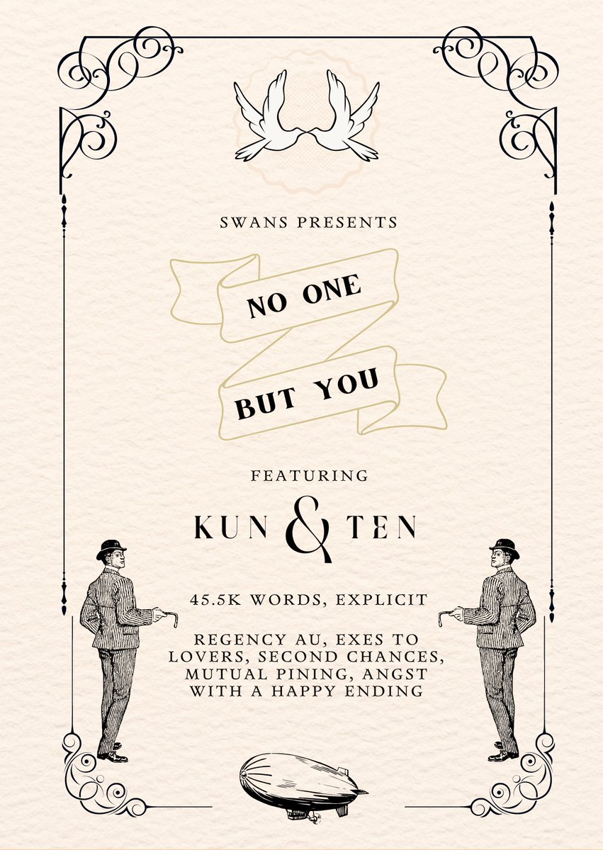 no one but you

💌 kunten 
💌 45.5k words, 6/6 chapters (complete), explicit 🔞
💌 regency au, exes to lovers, mutual pining, slow burn, angst with a happy ending
💌 inspired by jane austen’s persuasion 

link: archiveofourown.org/works/54152938…