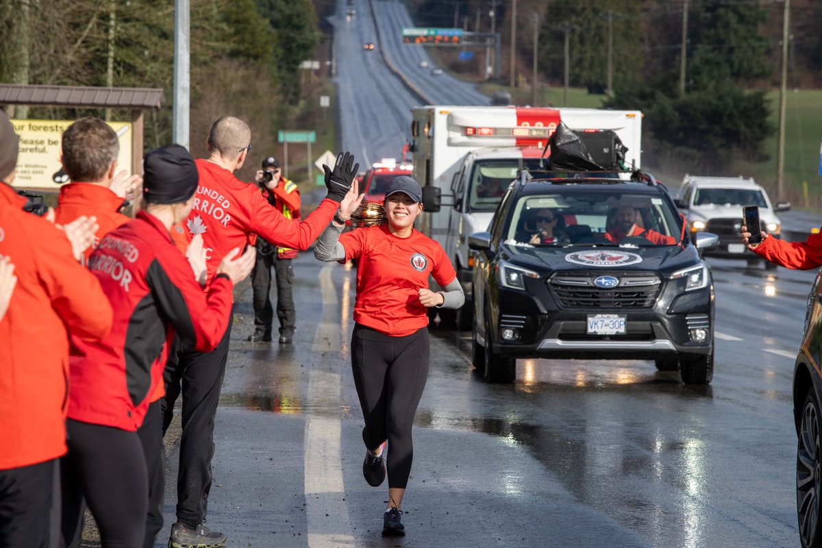 Day 7, an amazing day Snow for the start in ##Nanaimo, then running to the #Ladysmith for lunch. On to #Chemainus, #Duncan FD and finishing the day at the #Shawnigan Lake Legion. Today (Sunday) will see the run finnishing at 4.30pm in Market Square. @APBC873