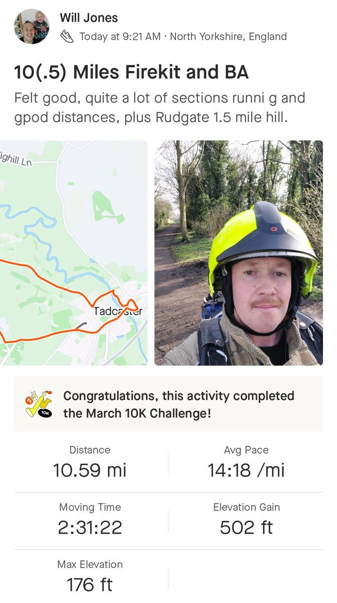 ff__jones's tweet photo. Good training session for Leeds Marathon, which I'm doing in May for @firefighters999 in firekit and BA.

If you would like to support me and the charity, please follow this link: https://t.co/NVjp4a2eJ6

Any and all donations are hugely appreciated!

#marathon #running #charity https://t.co/ZCQRM6nlMA
