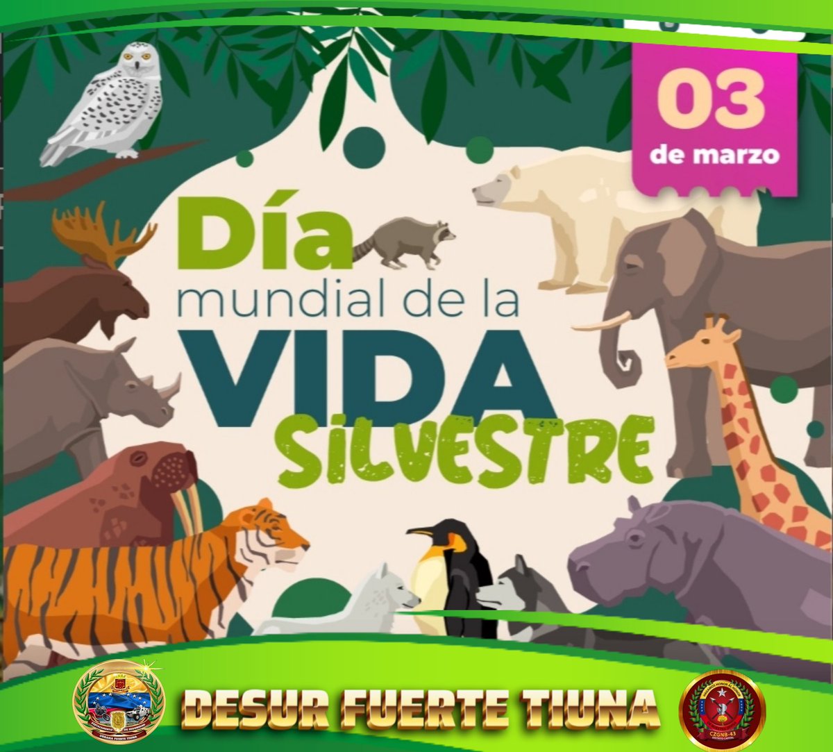 #03Marzo   Se celebra el Día Mundial de la Vida Silvestre .