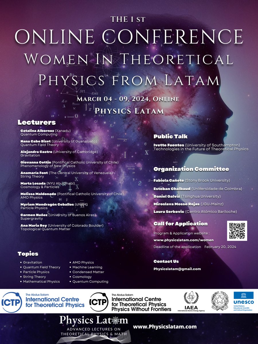 🌟Our 1st Conference for Women in Theoretical Physics TOMORROW !🎓🌟 A platform to showcase research and network with peers. 💡 Open to all aspiring female physicists in LATAM. #Physics #WomenInSTEM #Theory @ictpnews @ictpPWF
