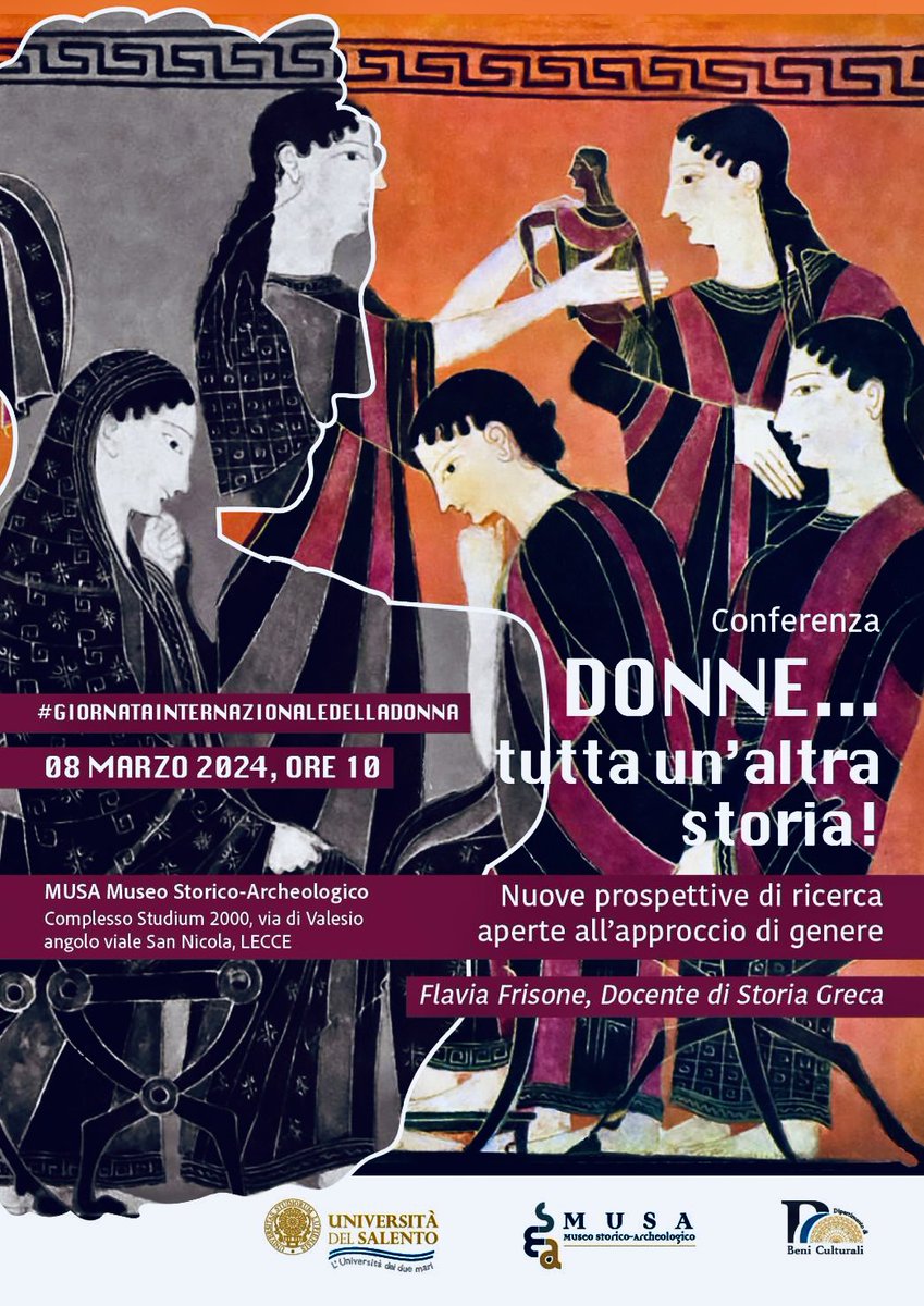 Donne… tutta un’altra storia!

Una riflessione sulle nuove prospettive di ricerca sul mondo antico, in particolare greco, aperte all’approccio di genere

📍#8marzo @MusaUnisalento 

#giornatainternazionaledelladonna #storiagreca #ancientgreece #unisalento #allascuoladelledonne