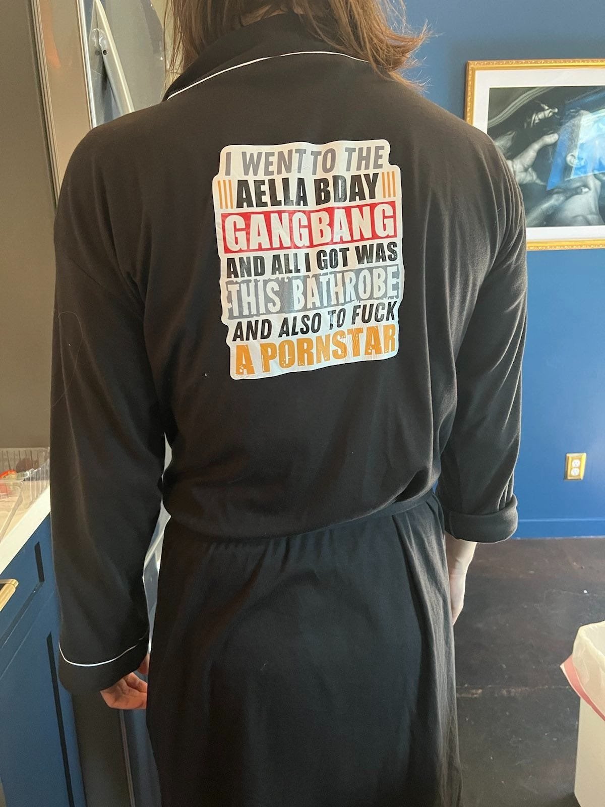 Porn Addict a X: My “ I WENT TO THE AELLA BDAY GANGBANG AND ALL I GOT WAS  THIS BATHROBE AND ALSO TO FUCK A PORNSTAR” bathrobe is getting a lot of