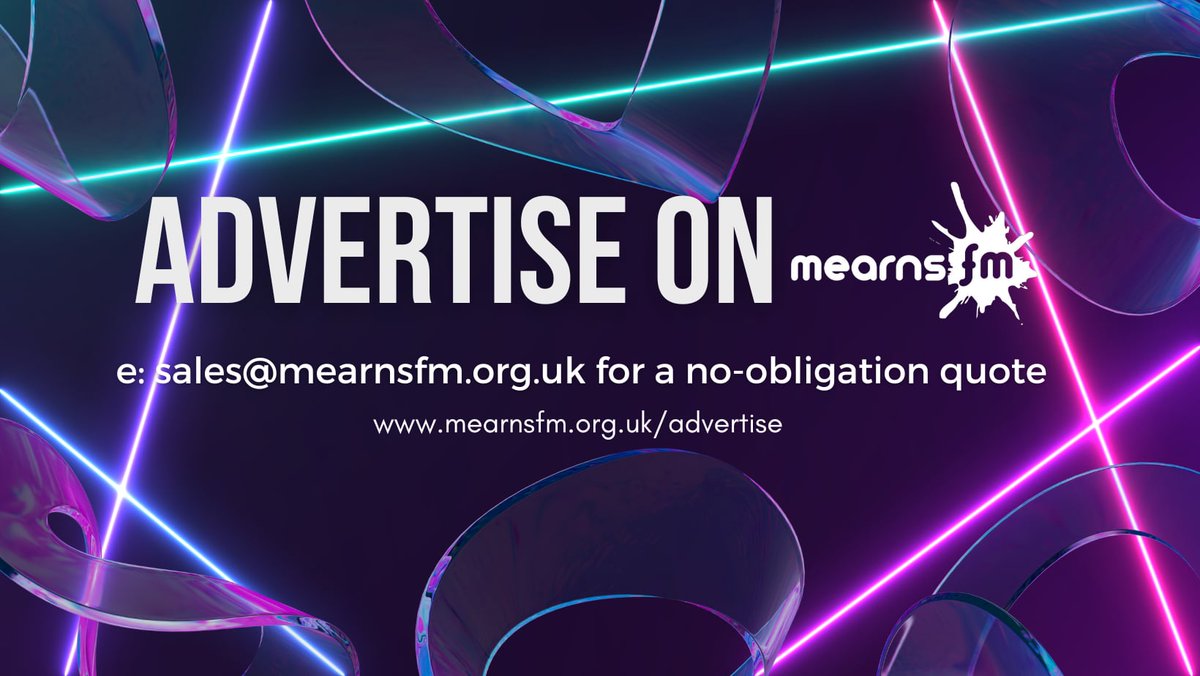 Advertising on Mearns FM is fast, efficient and dynamic and best of all competitively priced to get your business heard across South Aberdeenshire Contact us by emailing sales@mearnsfm.org.uk You can listen to MearnsFM on FM, Online, or on the Radioplayer app!