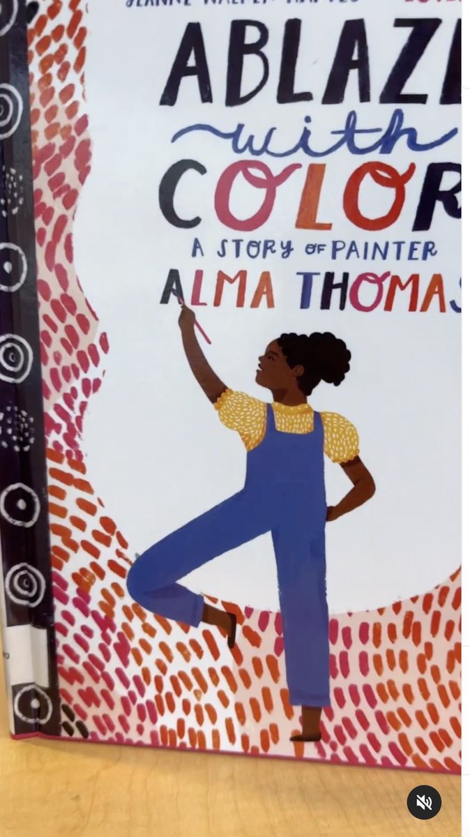 More wonderful #AlmaThomas inspired artwork! Thanks for sharing our ABLAZE WITH COLOR with students ❤️ INSTA@ mrsobrienslibrary #NutmegAward 💙 @LoveisWise_ @megilnit @HarperChildrens