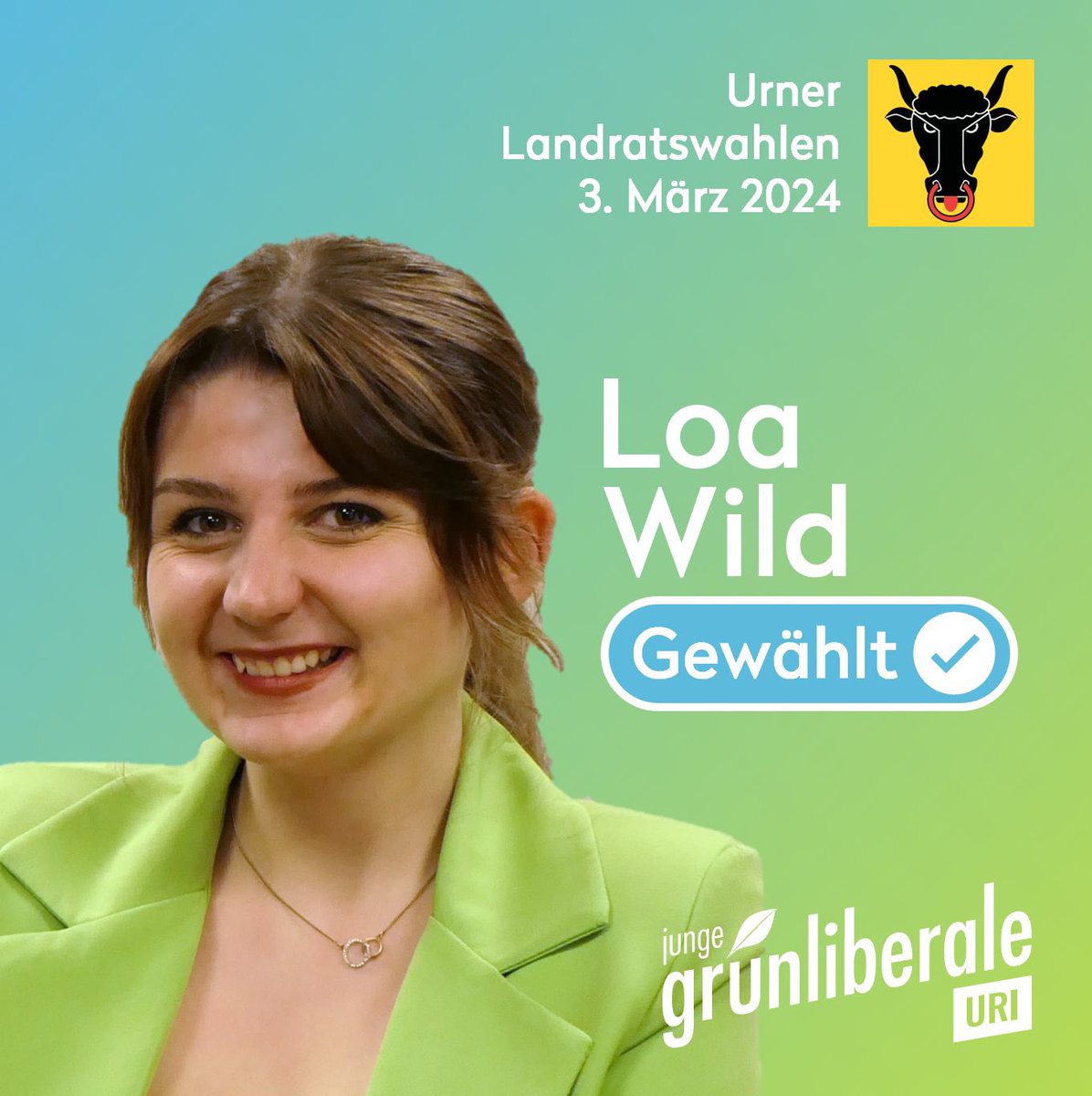 Der @jglpuri gelingt auf Anhieb der Einzug in den #Landrat! 🥳🥳 Herzliche Gratulation an Noel Baumann und Loa Wild - sie beide haben die JGLP Uri in 2021 erst mitgegründet 🚀