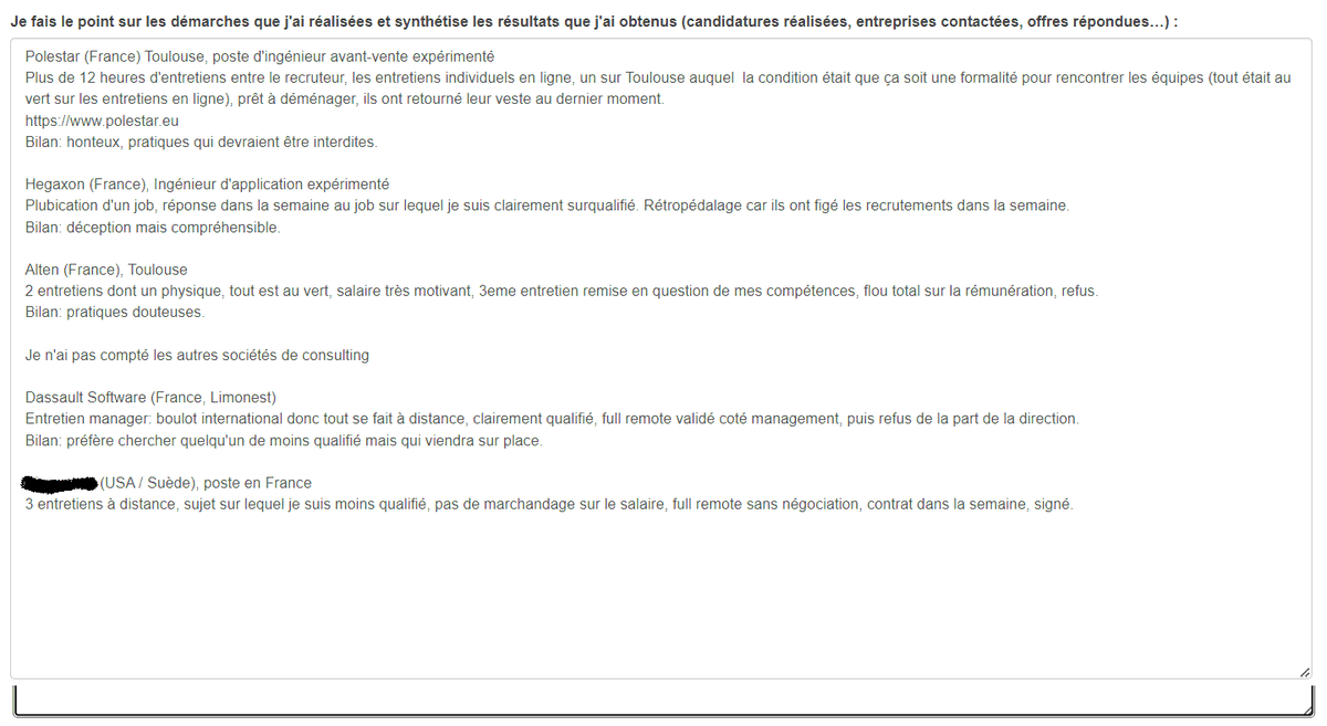 Pole Emploi qui me demande un beau bilan de ma recherche d'emploi, autant être transparent ! Saurez-vous retrouver le point commun entre ces entreprises aux pratiques douteuses ? 🥖🥖🥖