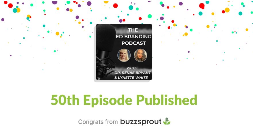 Wow! Super proud of The #EdBranding Podcast to reach this milestone in less than a year. @lynettewsocial and I have dedicated countless weekend and vacation hours to making the podcast happen! Thanks to all of our guests and listeners for making it a success! Branding in public