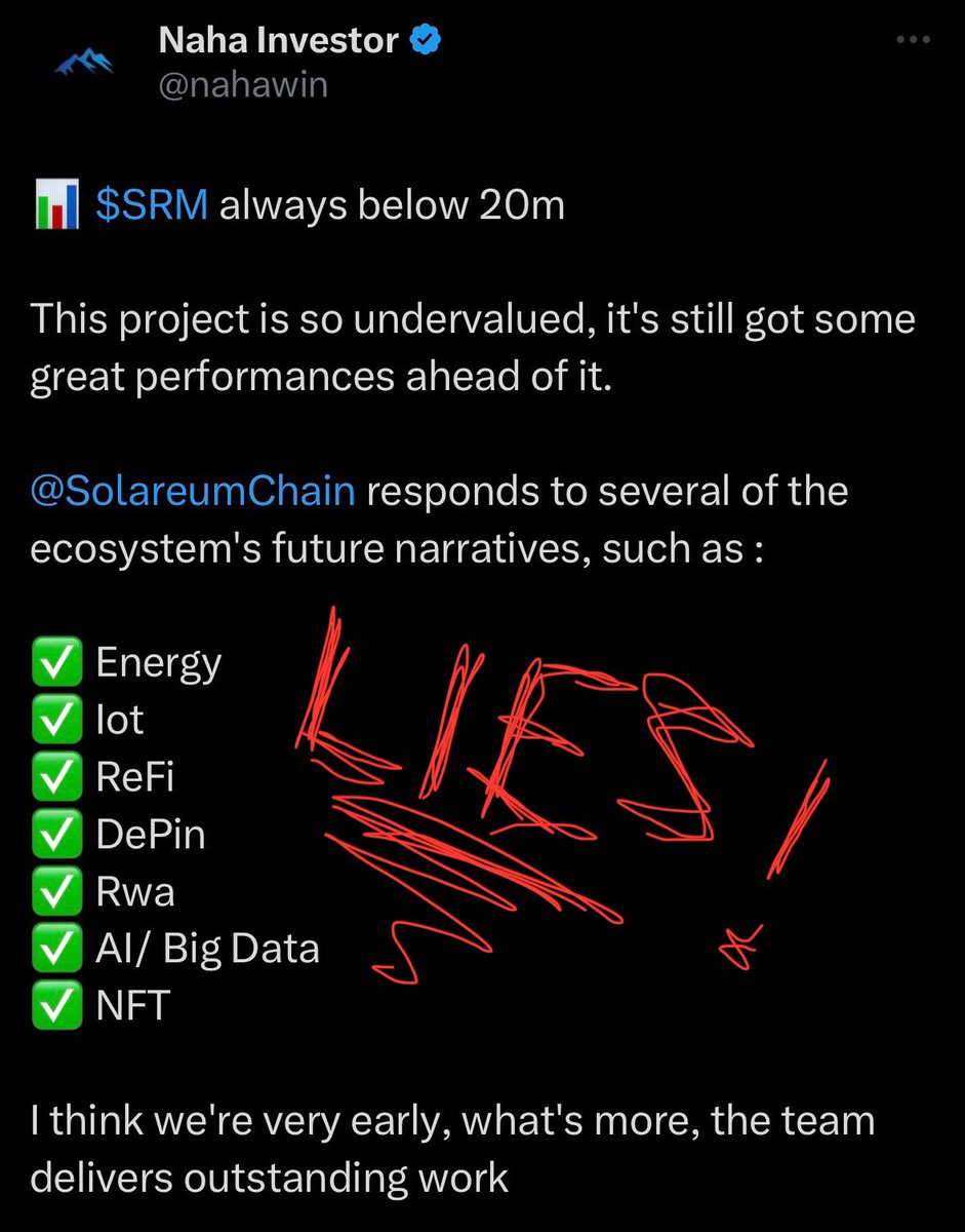 cryptocrunj's tweet image. Anyone who messages me with info on the $SRM scam gets guaranteed anonymity.

Also if anyone has other scam projects that are similar to them, please send me them and I will investigate them to blast them too. It has to be a clear cut scam similar to $SRM though.