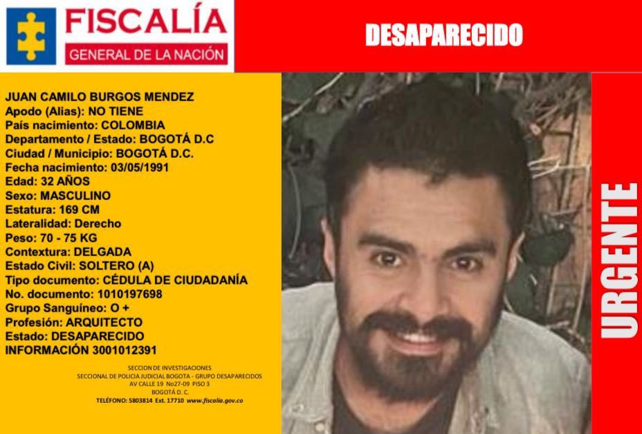 Amigxs de Bogotá: nuestro amigo Juan Burgos no aparece desde el miércoles al medio día. Su última ubicación fue la calle 72 con carrera 7ma. 

Agradecemos toda la ayuda que nos puedan brindar.
