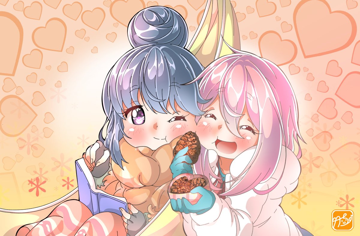 inuyama aoi multiple girls 2girls hug skin fang fang hat closed eyes  illustration images