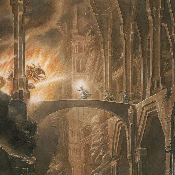 nimgaladh's tweet photo. The Bridge Of Khazad-Dûm by Alan Lee. https://t.co/j1txVijcoK