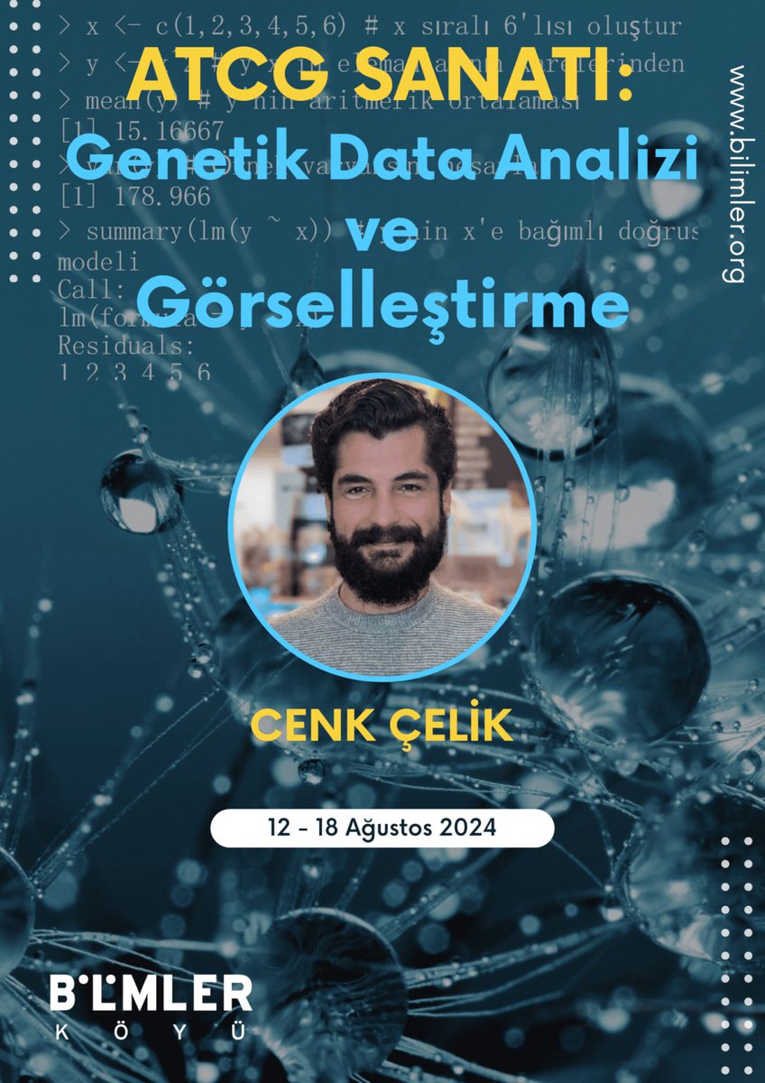 _cenk's tweet photo. İlk defa yüz yüze düzenleyeceğimiz genetik veri analizi kursu için oldukça heyecanlıyım. Benim gibi heyecanlananlarla @BilimlerKoyu Foça’da 12-18 Ağustos’ta görüşmek üzere! https://t.co/kRy0XY7ELo