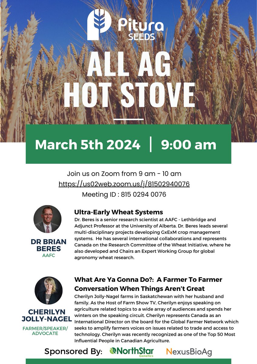 Preparing for the upcoming week?  Be sure to pencil in the ALL AG Hot Stove this Tuesday at 9 am.  
Thank you to <a href="/NSGeneticsCA/">NorthStar Genetics</a> &amp; @nexusbioag for sponsoring this event.