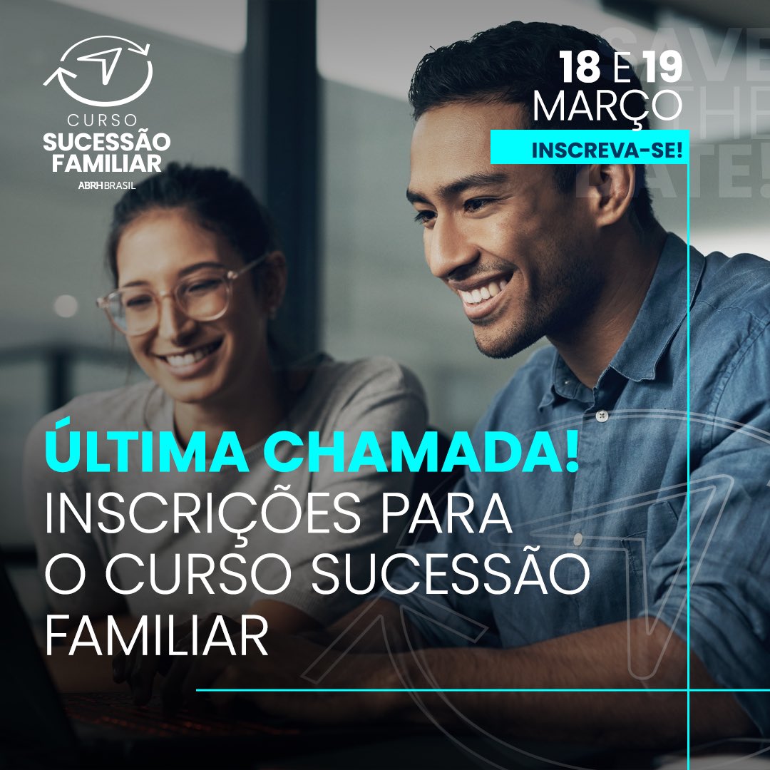 ⏳ Última chamada! Esta é sua chance de mergulhar nas estratégias de sucessão com Danielle Quintanilla. Aprofunde-se na complexa dinâmica das empresas familiares e prepare-se para liderar através das gerações. Inscreva-se agora! abrhbrasil.org.br/csf/