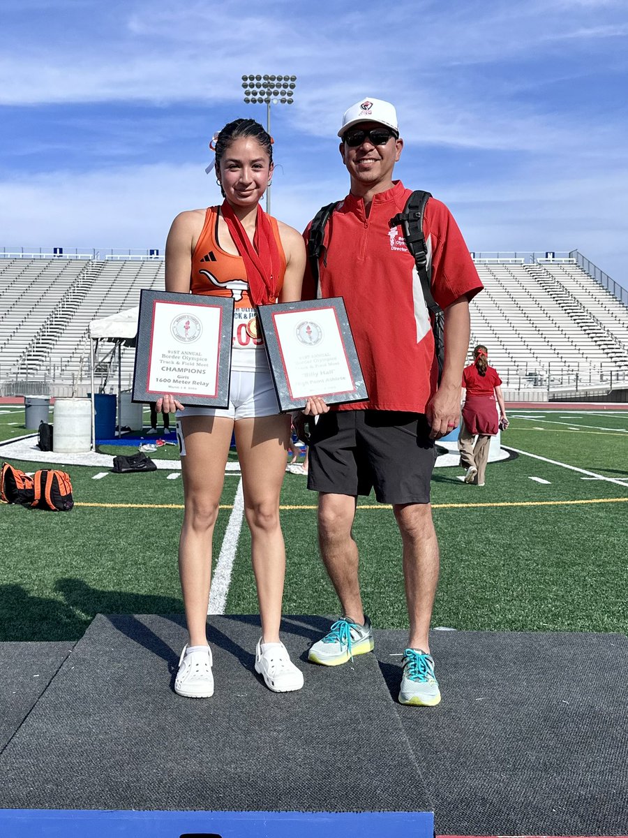 The 2024 Border Olympics Track & Field Meet Billy Hall High Point Athlete goes to Camila Gutierrez from Laredo United HS! This award recognizes the high point Laredo athlete, male or female.
