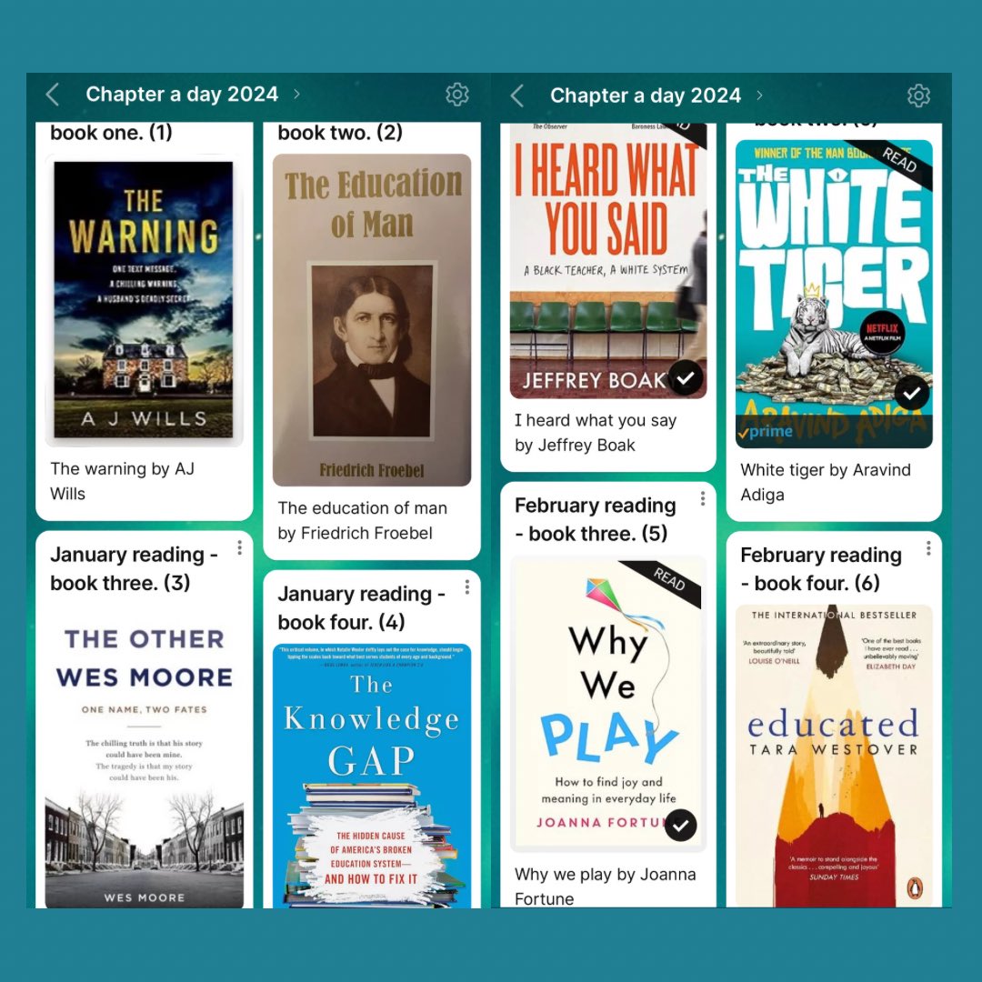 ColeFey's tweet photo. Reading so far this year #chapteraday https://t.co/519hfWfMnS