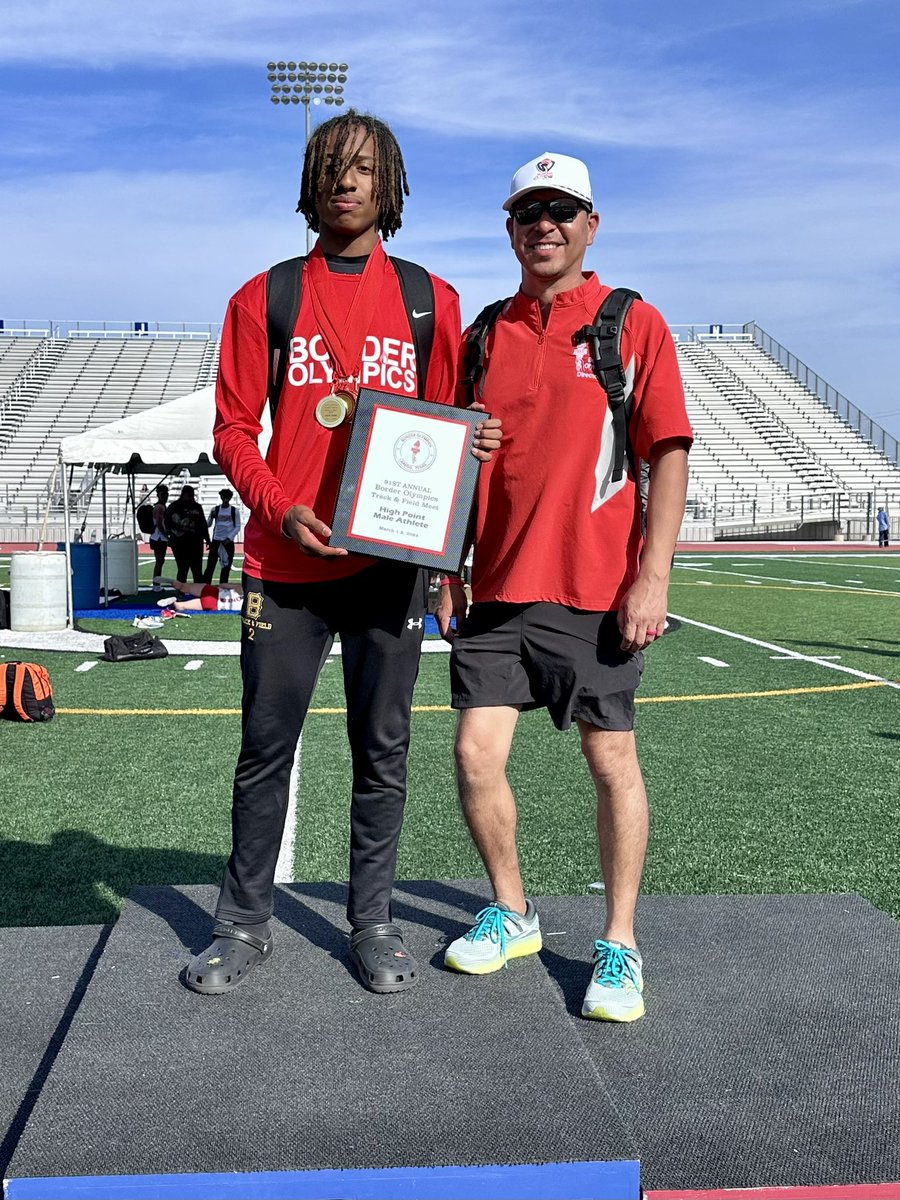 The 2024 Border Olympics Track & Field Meet High Point Male Athlete goes to Clifton McBride from San Antonio Brennan HS!