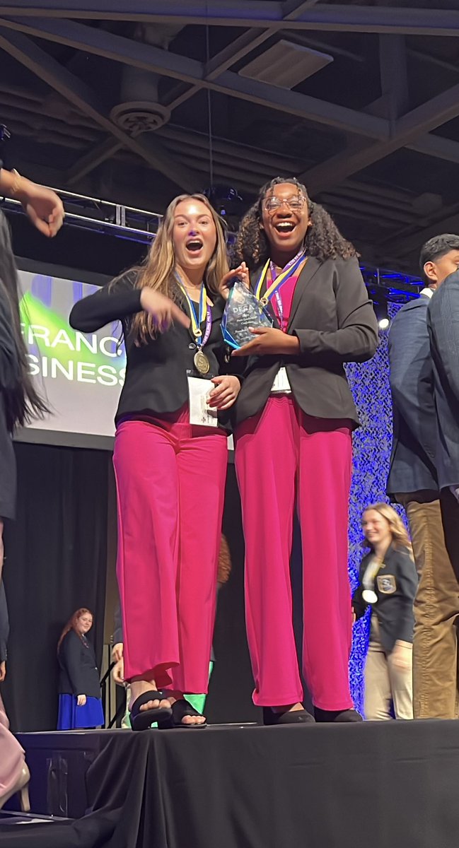 KempsAcademy's tweet photo. Entertainment Team Decision Making and our first place winners in the state - Kylee Ward and Hannah Williams in Franchise Business Plan!! We are proud of all our student participants this weekend! Next stop ICDC in Anaheim, CA! #virginiadeca #ebaproud #chiefkhspride https://t.co/Q0FX94wa85