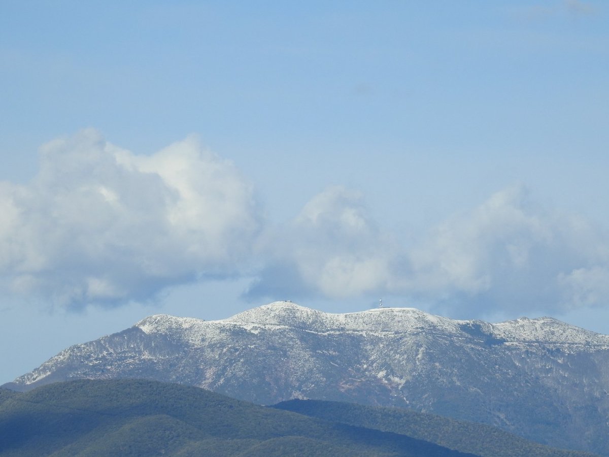 El Montseny, ara. Avui ha nevat per sota els 800 metres a Castellcir.