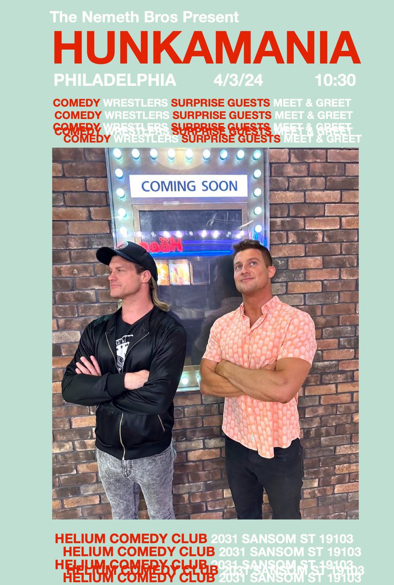 NicTNemeth's tweet photo. KICKOFF #WrestleMania week
with #HUNKAMANIA https://t.co/Rt1n789jMw https://t.co/UWpBd70l6T