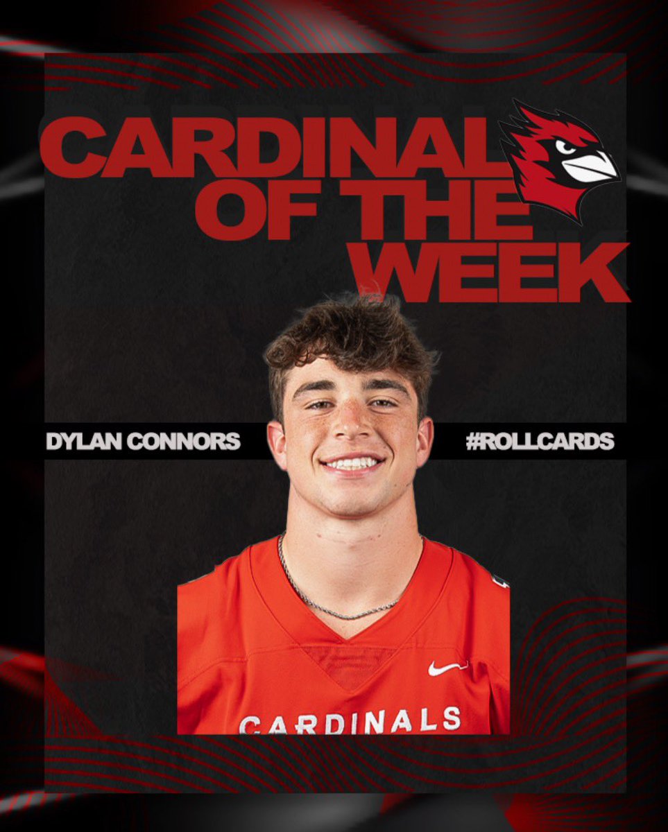 Congratulations to this week’s Cardinal of the Week! Ryan Caserta is an OL from White Plains, NY Dylan Connors is a DB from Hewitt, NJ #RollCards #TheProcess