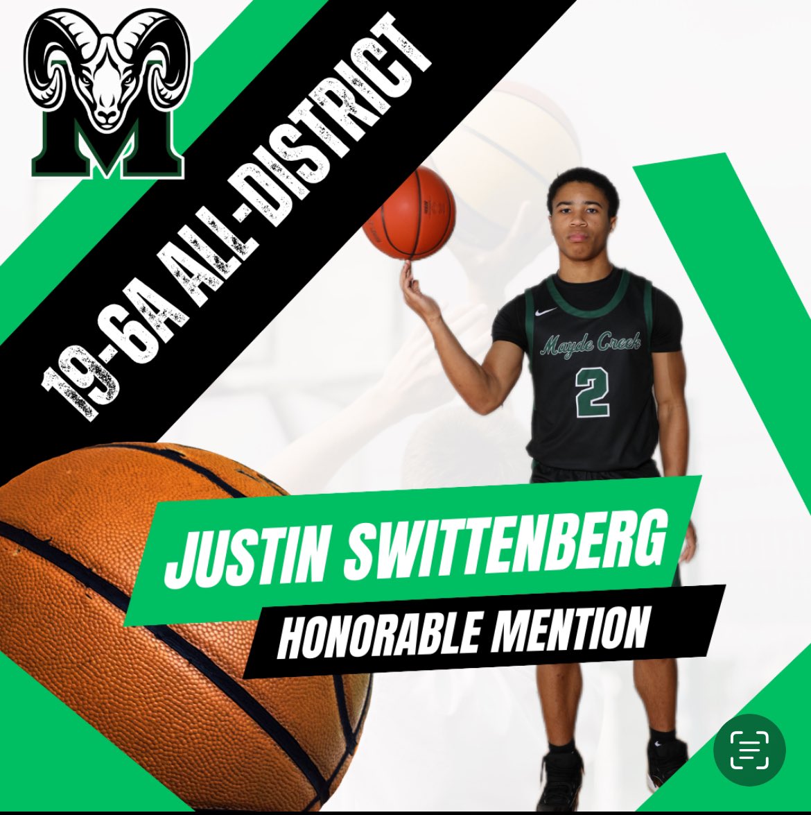 Congratulations to our Senior Guard Justin Swittenberg on being selected to the All-District honorable mention Team in District 19-6A!