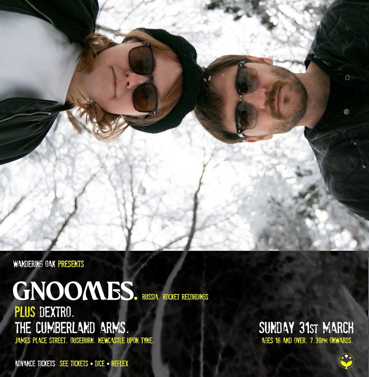 Live show! Looking forward to supporting the excellent @gnoomesofficial (@RocketRecording) at the Cumberland Arms, Newcastle, on Sunday 31st March. Thanks to @WanderingOakUK for curating this 🙏🏼. Come join us - tix at the link in bio.
