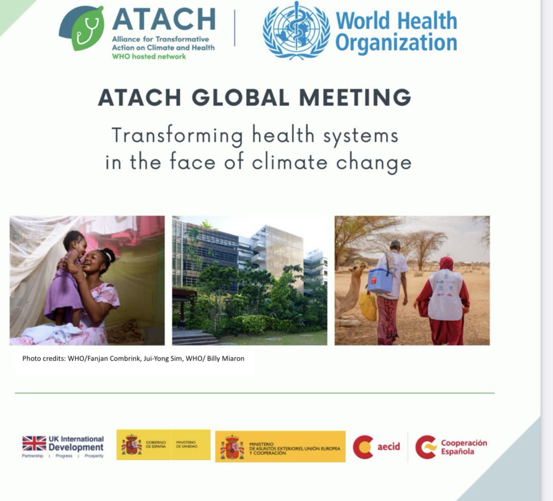 #ATACH Global meeting:🖍️Action on Climate Change and Health! Tomorrow in Madrid 🇪🇸 co-organized by @FCDOGovUK @sanidadgob @AECID_es @WHO big thanks to all! 🙏@UNFCCC @COP28_UAE @COP27P @COP26 @COP29_AZ @DrTedros