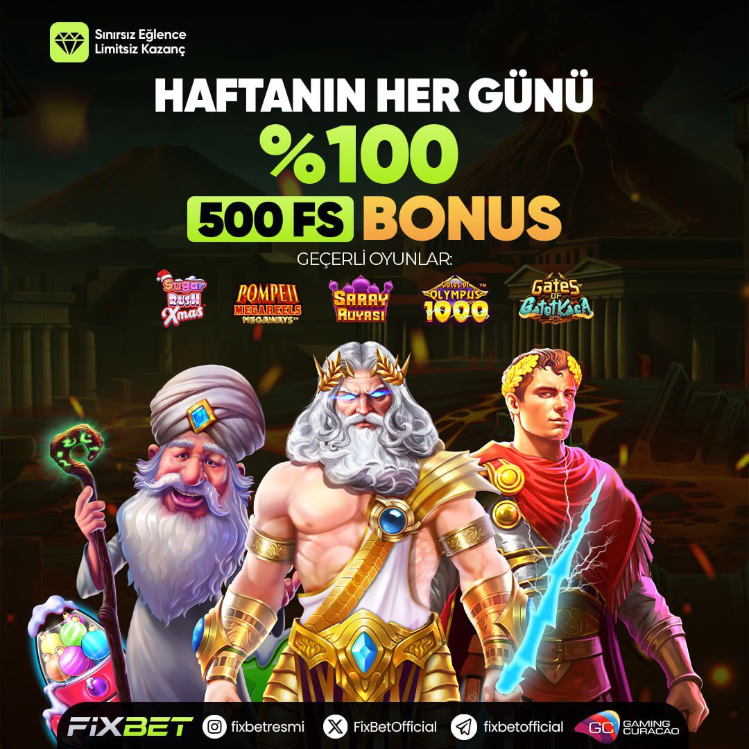🎰 500 FREESPİN FIRSATI YAKALADIN ! 

🎁 Her Gün %100 500 FREESPİN HEDİYE!

✅ Freespin Eklenecek Oyunlar; 

⭐️ SUGAR RUSH XMAS
🤴 Pompeii Megareels Megaways 
⚡️ Gates of Olympus 1000 
⚡️ Gates Of Gatot Kaca 
🏰 Saray Rüyası

🔗 cutt.ly/LwB0wST5