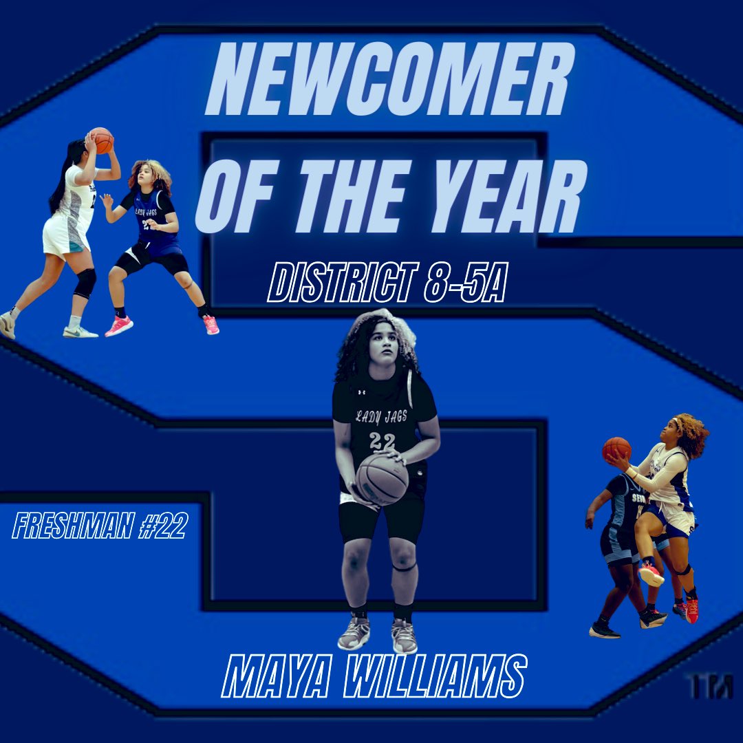 Congratulations to our Freshman Lady Jag Maya Williams who earned Newcomer of the year 8–5A honor. We are PROUD of you!! 🐾💙🐆 @maya_williams14 @MISDSummitJags @MISDathletics