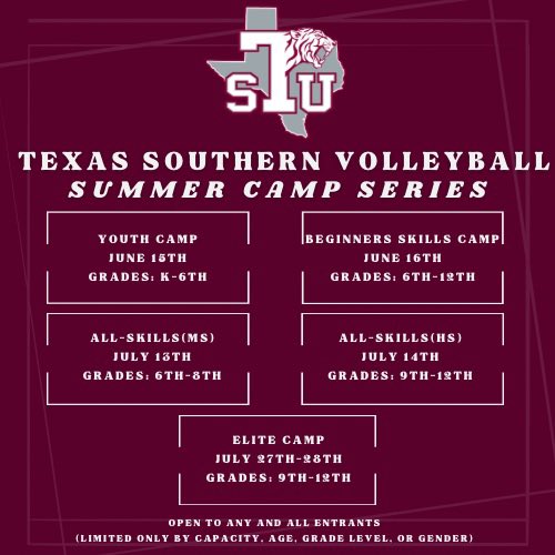Our 2024 Summer Camp Series Registration is now LIVE!
.
Join us this summer as we host a variety of camps!
.
For more information, or to register, click the link in our bio!
#TSUProud #SummerCamps