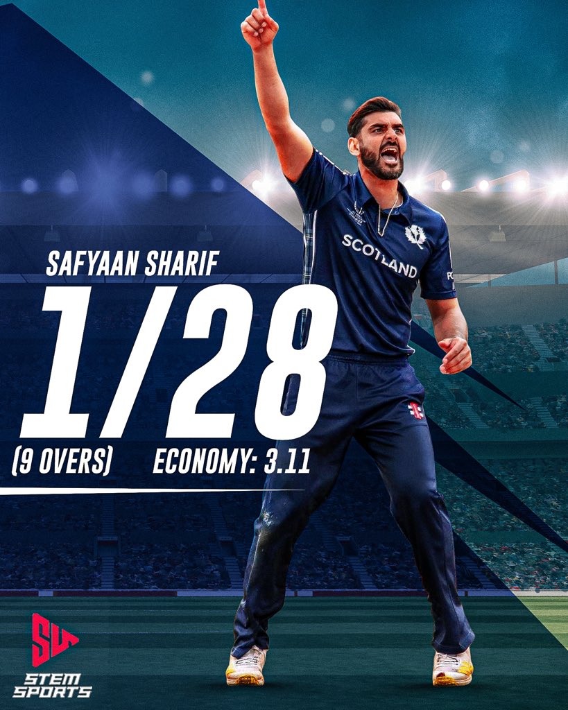 Fantastic spell by Safyaan Sharif 👏🏏 #Cricket #SafyaanSharif #Bowling #Experience #Scotland #SS50 #OneTeamOneDream #StemSports