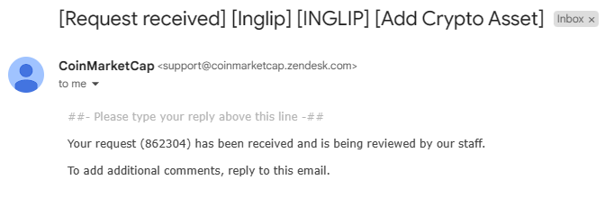 InglipToken's tweet photo. @CoinMarketCap 👋 The Dark Lord has submitted. (862304) https://t.co/3rX5ChDUPb